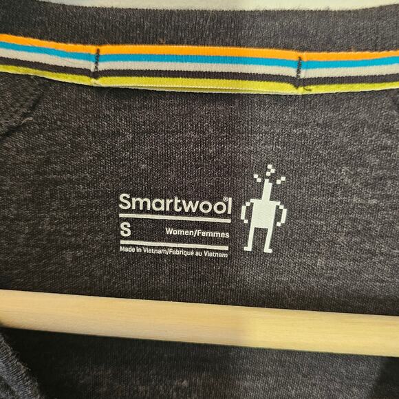 Smartwool Merino Wool Base Layer Charcoal Gray Long Sleeve Shirt Size Small - Picture 8 of 13